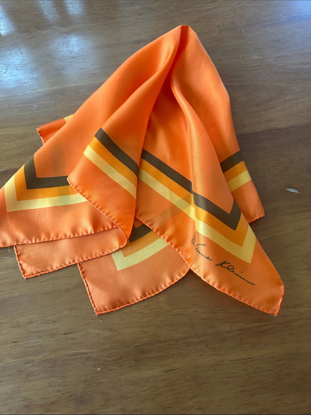 vintage Anne Klein square silk scarf